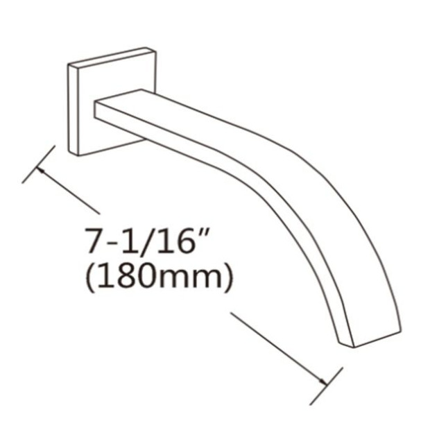 180mm Bath Spout Polished Chrome Finish Image 6