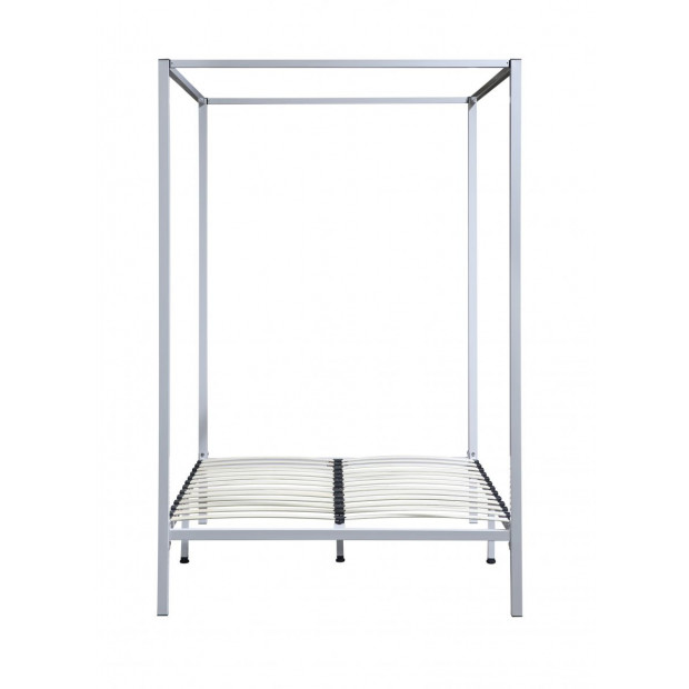 Four Poster Double Size Bed Frame - White Image 3