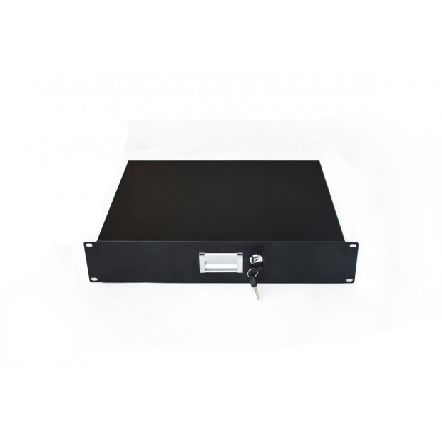 19In Rack Mount 2u Steel Plate Dj Drawer Equipment Cabinet Locking Image 2