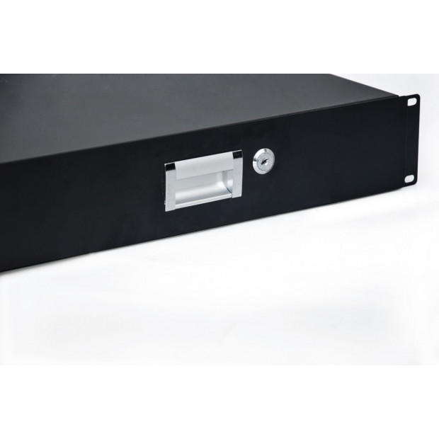 19In Rack Mount 2u Steel Plate Dj Drawer Equipment Cabinet Locking Image 3