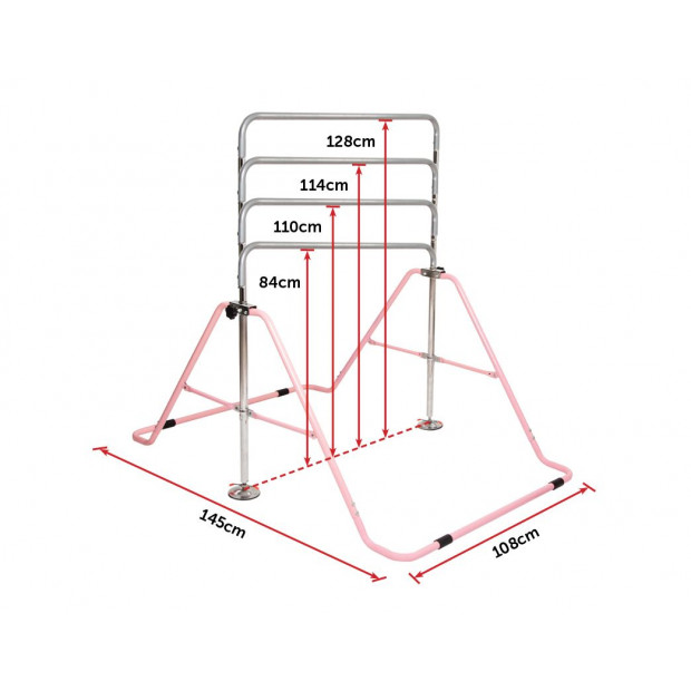 Kids Gymnastics Bars Training Horizontal Bar Monkey Kip Bar Pink Image 9