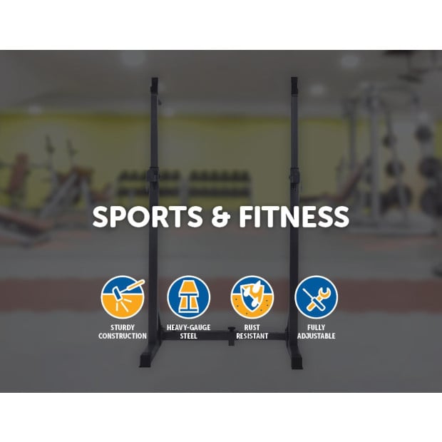 Rack Adjustable Pair Fitness Exercise Weight Lifting Gym Barbell Stand Image 4