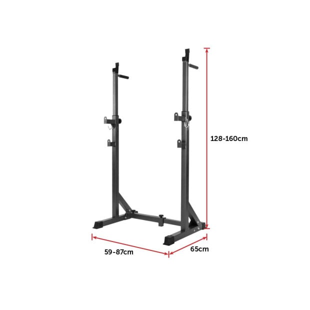 Rack Adjustable Pair Fitness Exercise Weight Lifting Gym Barbell Stand Image 7