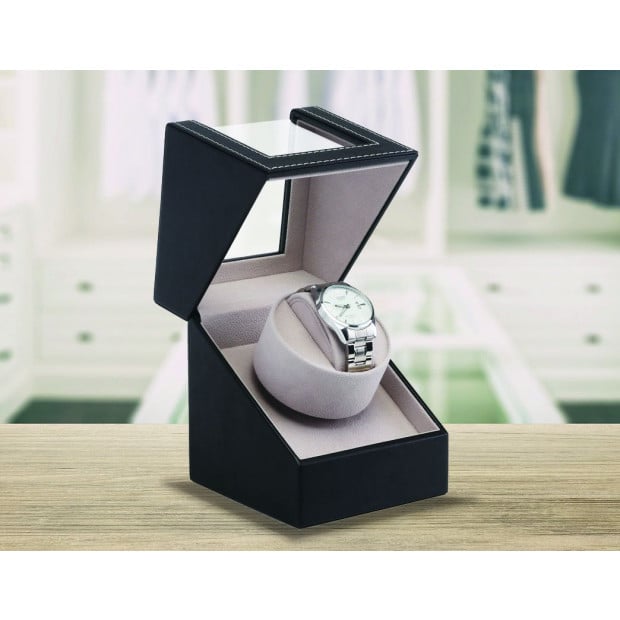 Automatic Watch Winder Display Box Case Motor Rotation Pu Leather