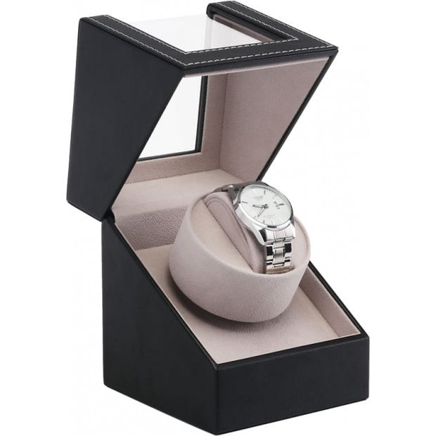 Automatic Watch Winder Display Box Case Motor Rotation Pu Leather Image 5