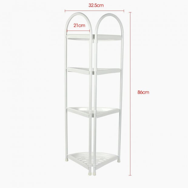 Shower Corner Shelf White Caddy Bathroom Shelves Bath Storage Rack 4 Image 6