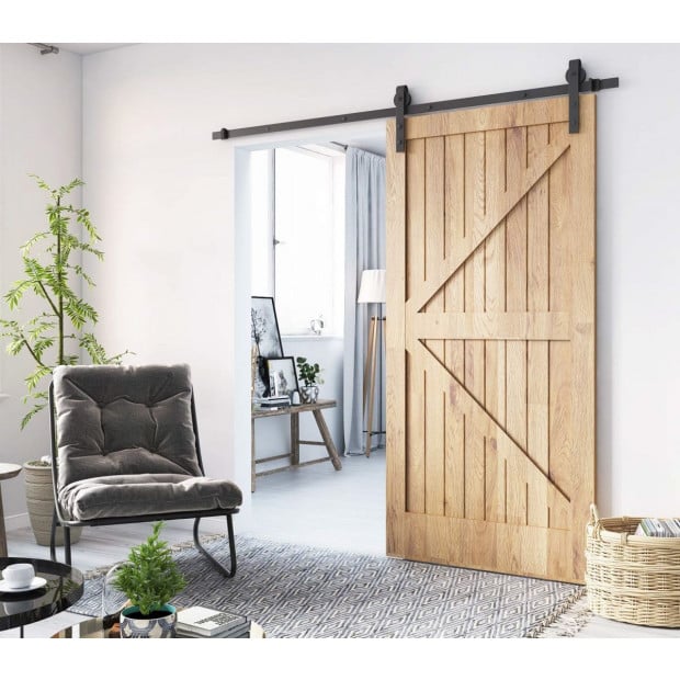 1.8m Sliding Barn Door Hardware Heavy Duty Sturdy Kit Image 2