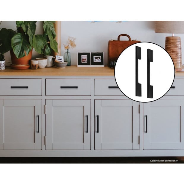 5 X 128mm Kitchen Handle Cabinet Cupboard Door Drawer Handles Black