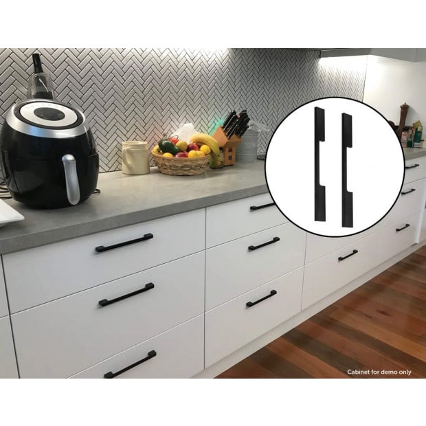 5 X 160mm Kitchen Handle Cabinet Cupboard Door Drawer Handles Black