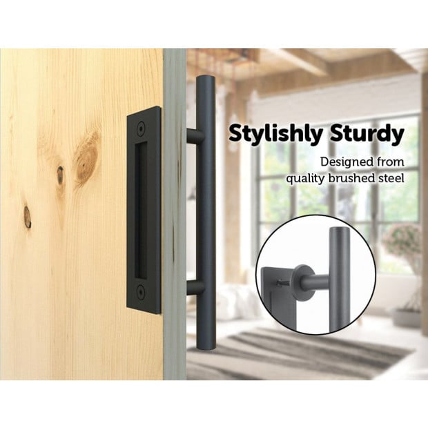 Carbon Steel Door Handle & Flush Pull Wood Door Gate Hardware 12 Inch Image 3