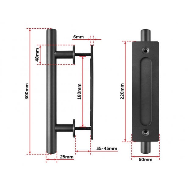 Carbon Steel Door Handle & Flush Pull Wood Door Gate Hardware 12 Inch Image 6