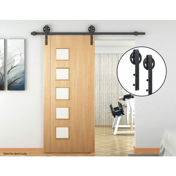 2m Big Spoke Wheel Sliding Barn Door Hardware