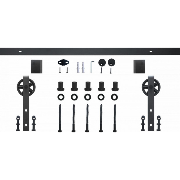 2m Big Spoke Wheel Sliding Barn Door Hardware Image 10