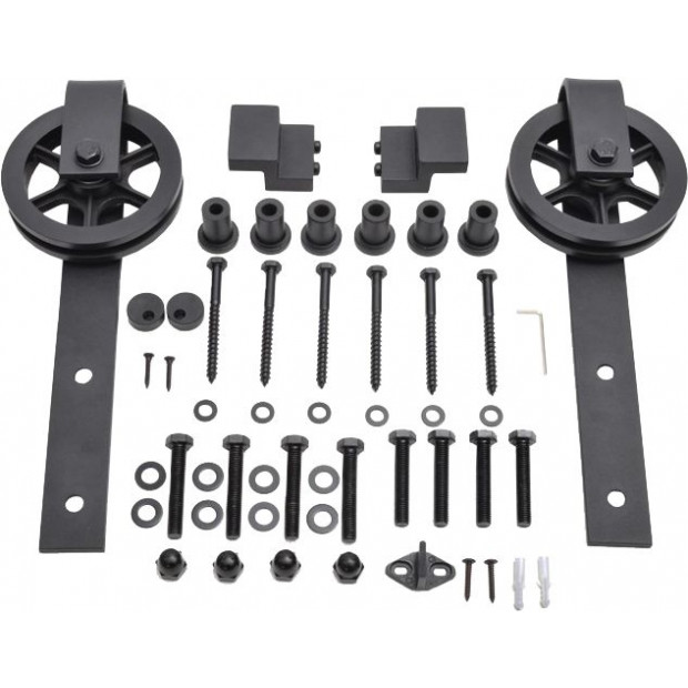 2m Big Spoke Wheel Sliding Barn Door Hardware Image 11