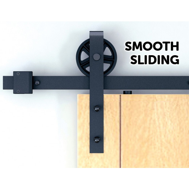 2m Big Spoke Wheel Sliding Barn Door Hardware Image 4