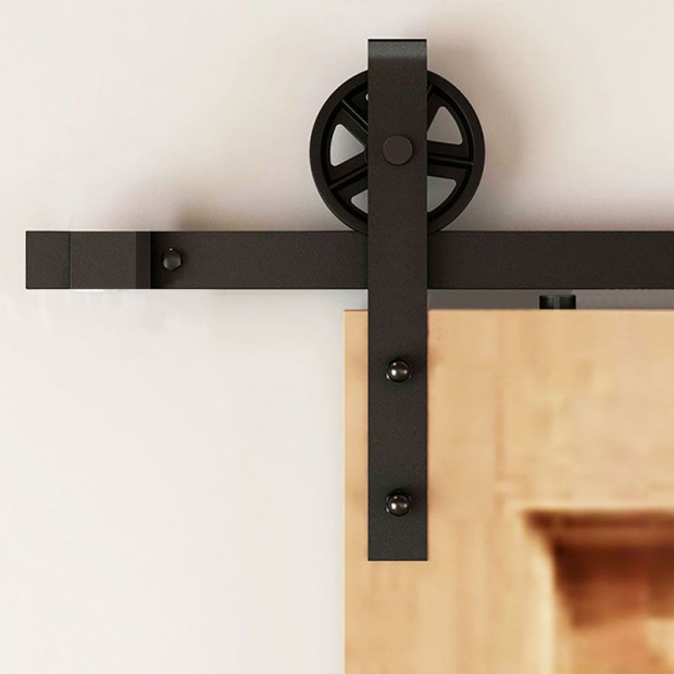 2m Big Spoke Wheel Sliding Barn Door Hardware Image 5