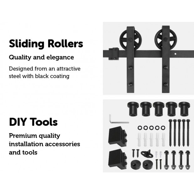 2m Big Spoke Wheel Sliding Barn Door Hardware Image 9