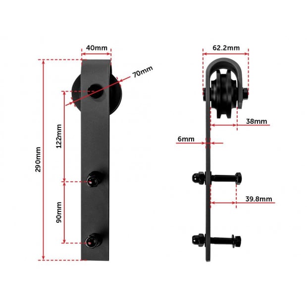 3.6m Sliding Barn Door Hardware Image 9