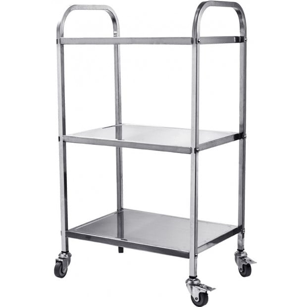 3 Tiers Food Trolley Cart Stainless Steel Kitchen Dining Service Image 5