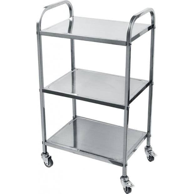 3 Tiers Food Trolley Cart Stainless Steel Kitchen Dining Service Image 6