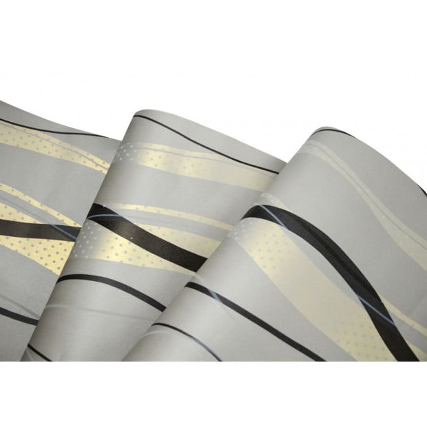 Wallpaper Flocking Simple Curves Non-woven Wall Paper Roll Image 2
