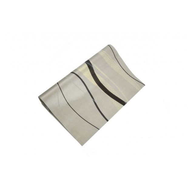 Wallpaper Flocking Simple Curves Non-woven Wall Paper Roll Image 3