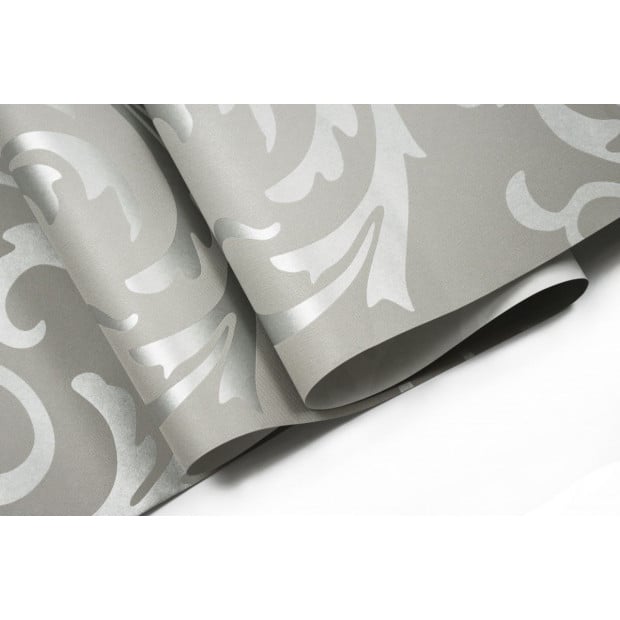 Wallpaper Silver Flower Pattern Non-woven Wall Paper Roll Image 2