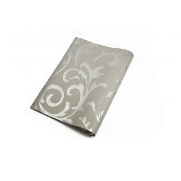 Wallpaper Silver Flower Pattern Non-woven Wall Paper Roll Image 3