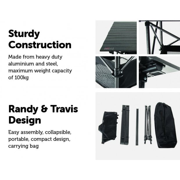 Folding Collapsible Camping Table Caravan Rv Heavy Duty Image 3