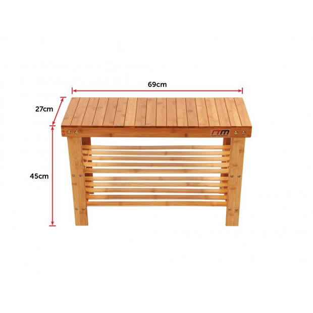 3 Tier Shoe Rack Bamboo Wooden Storage Shelf Stand Bench Cabinet Image 9