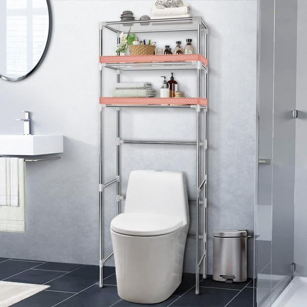 Storage Shelves Shelf 3 Tier Rack Portable Laundry Stand Unit Image 2