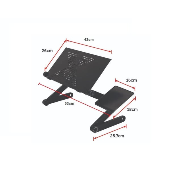 Aluminium Alloy Folding Laptop Computer Stand Tray On Bed Mouse Image 11