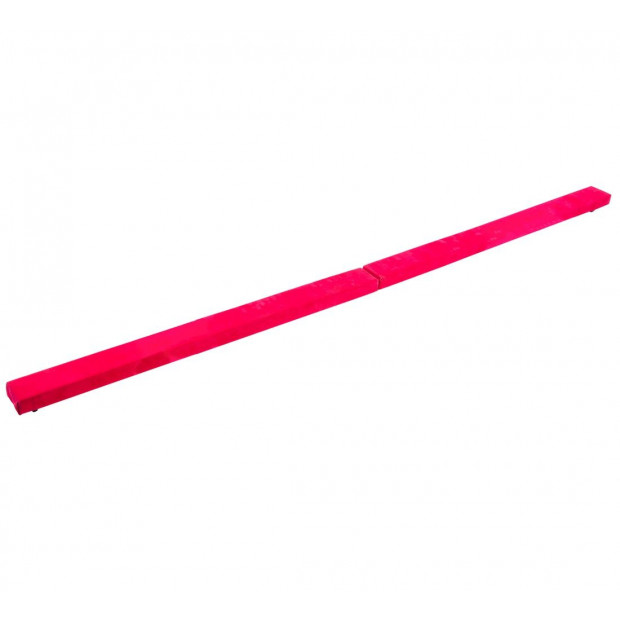 2.4m (8ft) Gymnastics Folding Balance Beam Pink Synthetic Suede Image 2
