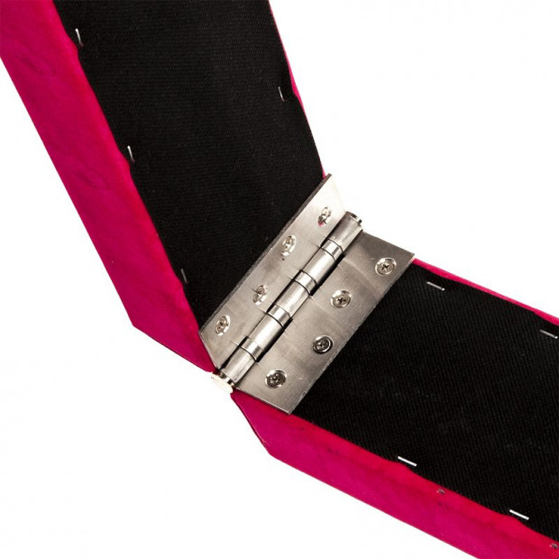 2.4m (8ft) Gymnastics Folding Balance Beam Pink Synthetic Suede Image 7