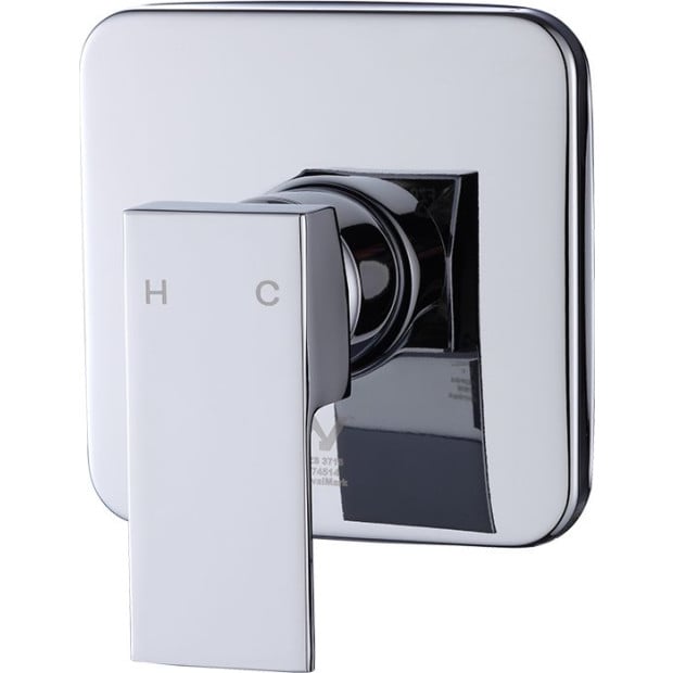 Shower Bath Mixer Tap Bathroom Watermark Approved Chrome Square Image 4