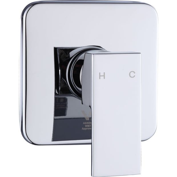 Shower Bath Mixer Tap Bathroom Watermark Approved Chrome Square Image 5