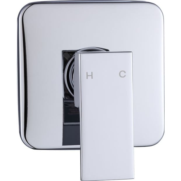 Shower Bath Mixer Tap Bathroom Watermark Approved Chrome Square Image 6