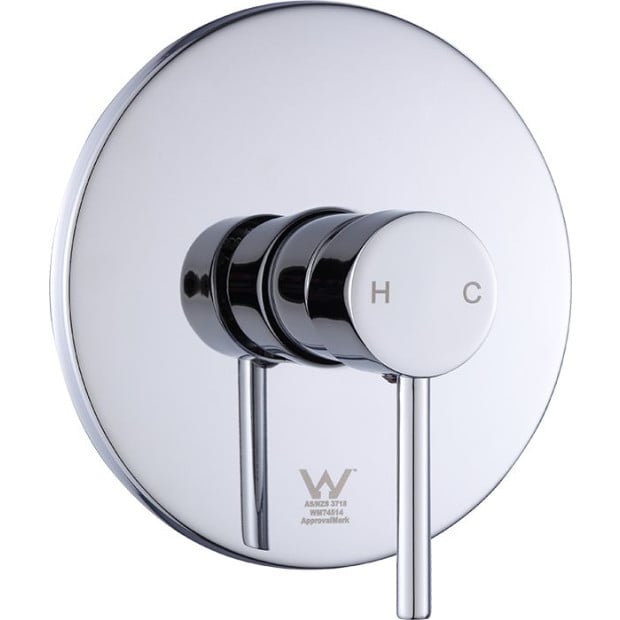 Shower Bath Mixer Tap Bathroom Watermark Approved Chrome Round Image 6