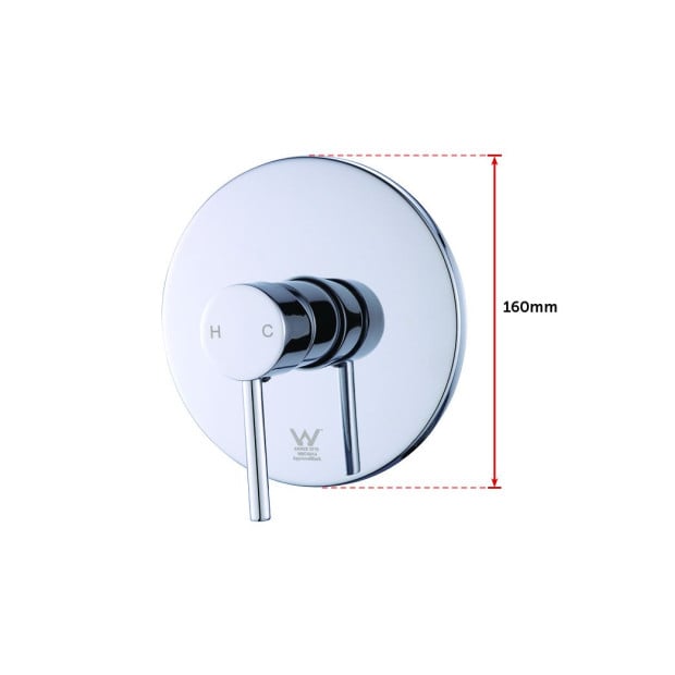 Shower Bath Mixer Tap Bathroom Watermark Approved Chrome Round Image 7