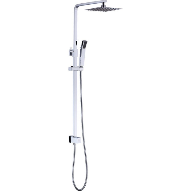 8 Rain Shower Head t Square Dual Heads Faucet High Pressure Hand Held Image 5