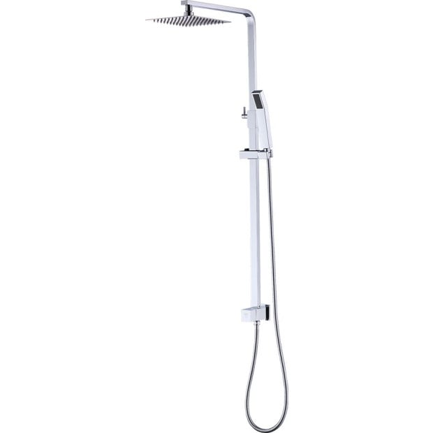8 Rain Shower Head t Square Dual Heads Faucet High Pressure Hand Held Image 6
