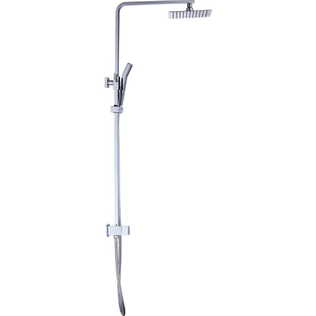 8 Rain Shower Head t Square Dual Heads Faucet High Pressure Hand Held Image 7