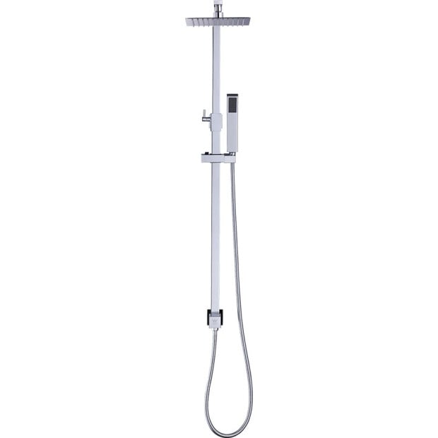 8 Rain Shower Head t Square Dual Heads Faucet High Pressure Hand Held Image 8