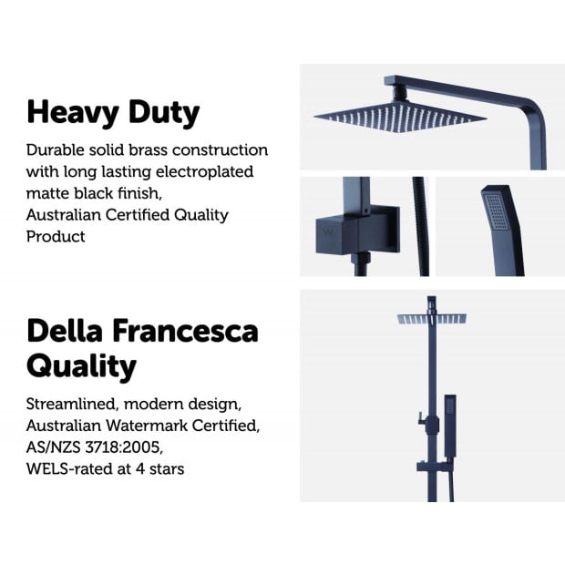 8 Rain Shower Head Square Dual Heads Faucet High Pressure Hand Held Image 3