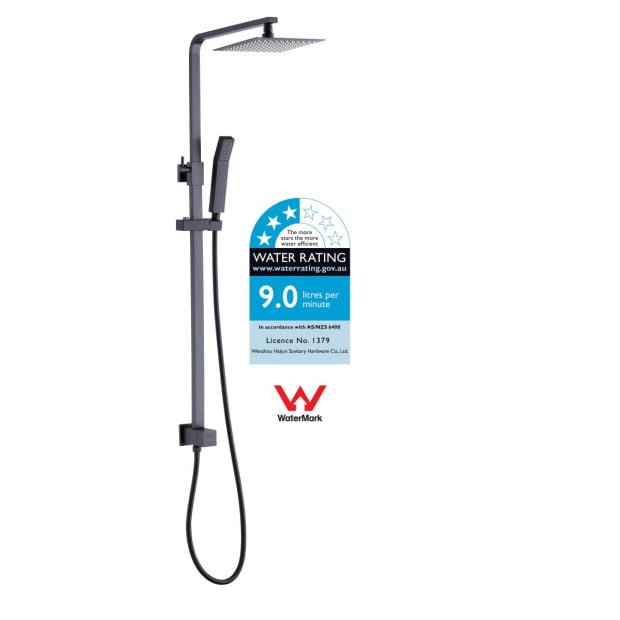 8 Rain Shower Head Square Dual Heads Faucet High Pressure Hand Held Image 4
