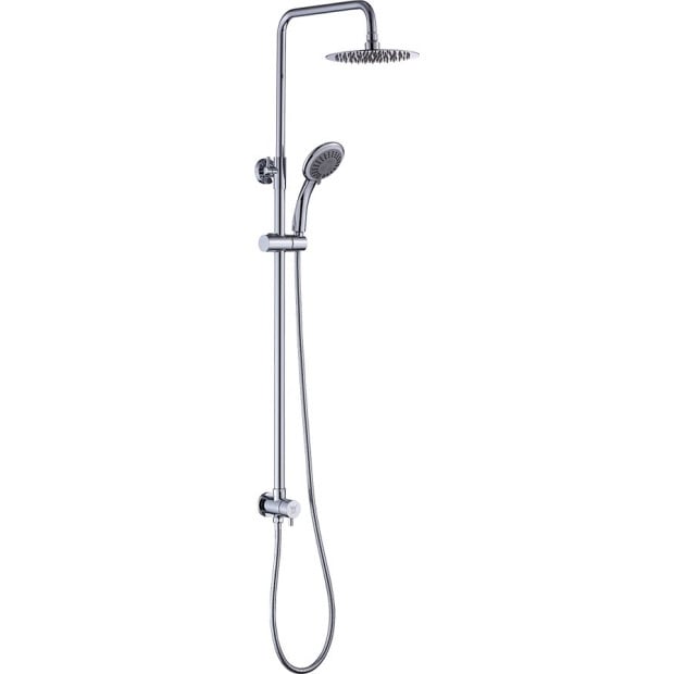 8 Rain Shower Head Set Rounded Dual Heads High Pressure Hand Held Image 5