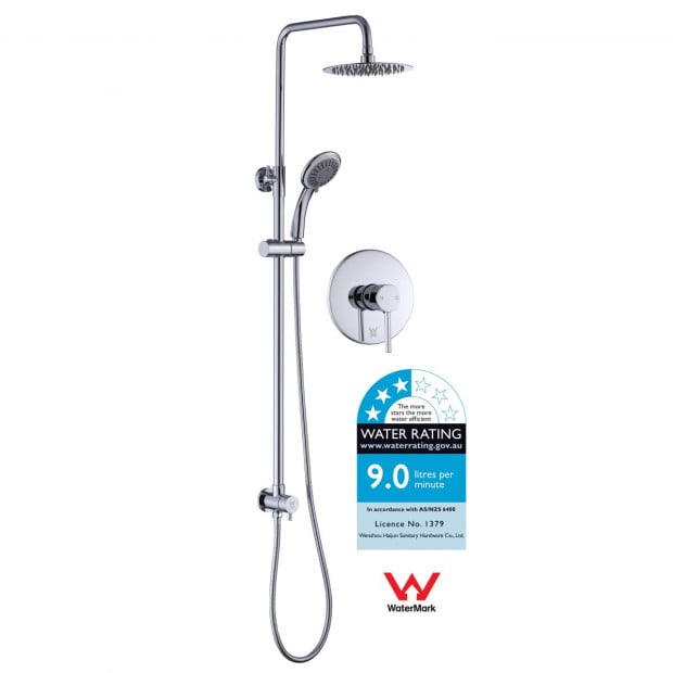 Wels 8 Rain Shower Head Set Rounded Dual Heads Faucet High Pressure With Mixer Image 4