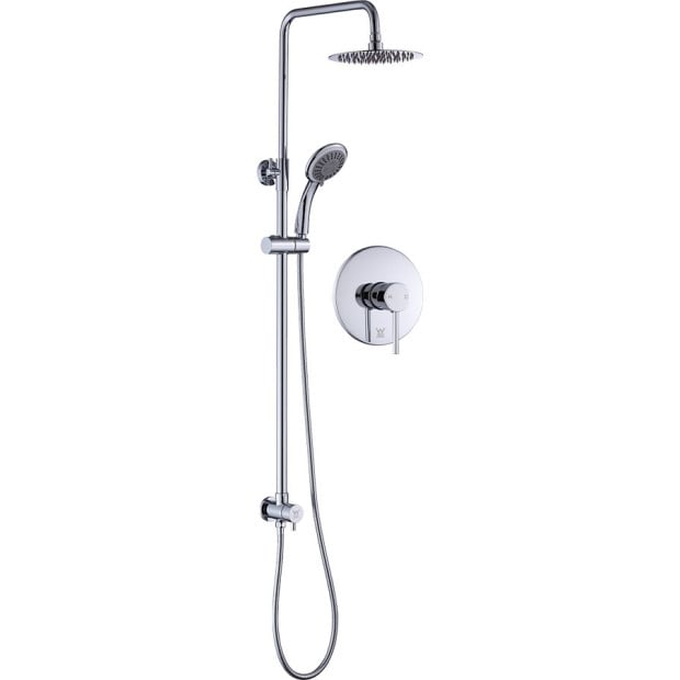 Wels 8 Rain Shower Head Set Rounded Dual Heads Faucet High Pressure With Mixer Image 5