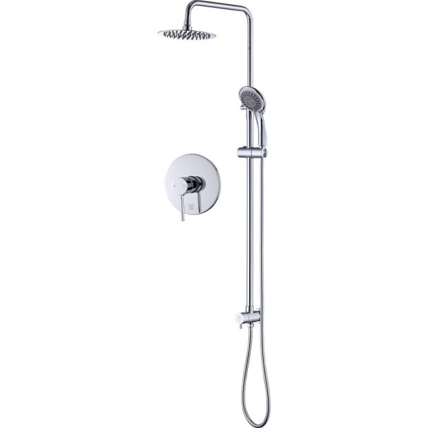 Wels 8 Rain Shower Head Set Rounded Dual Heads Faucet High Pressure With Mixer Image 6