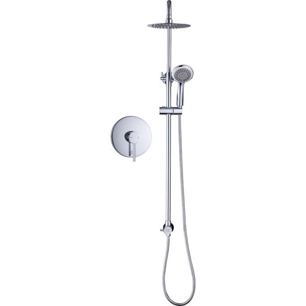 Wels 8 Rain Shower Head Set Rounded Dual Heads Faucet High Pressure With Mixer Image 7